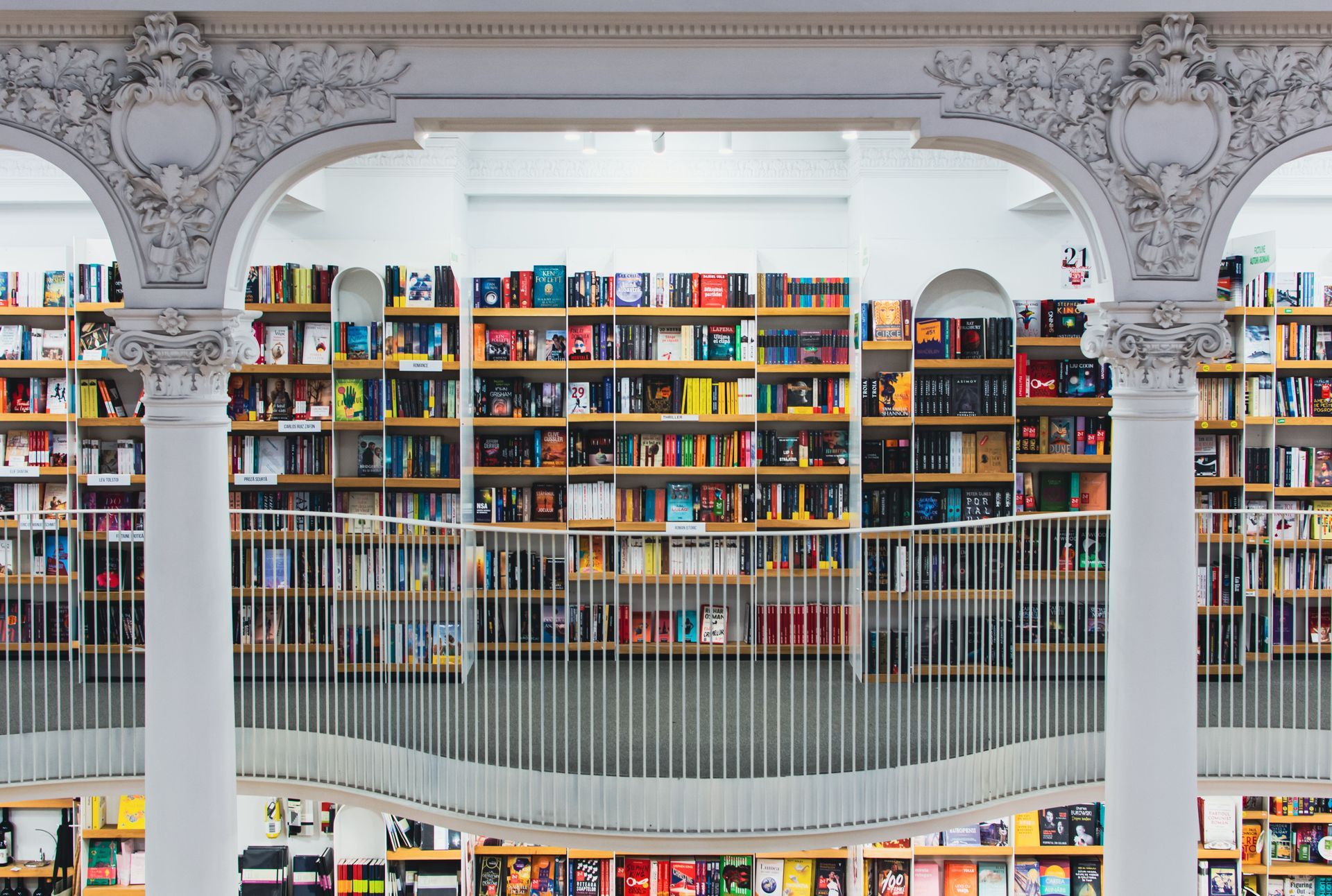 Books on shelves