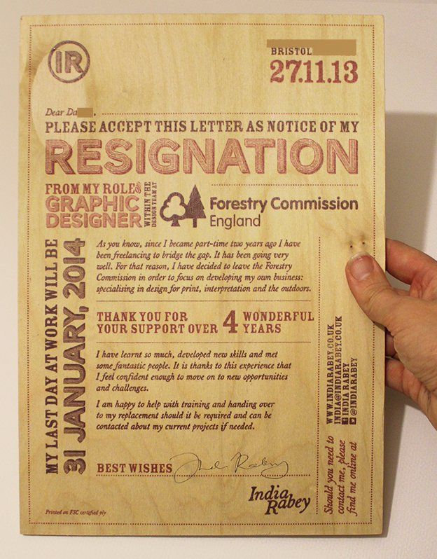 a highly-designed Graphic Designer resignation letter