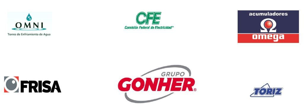 Un montón de logotipos sobre un fondo blanco, uno de los cuales es gonher