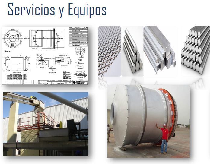Un collage de imágenes con las palabras servicios y equipos en la parte superior