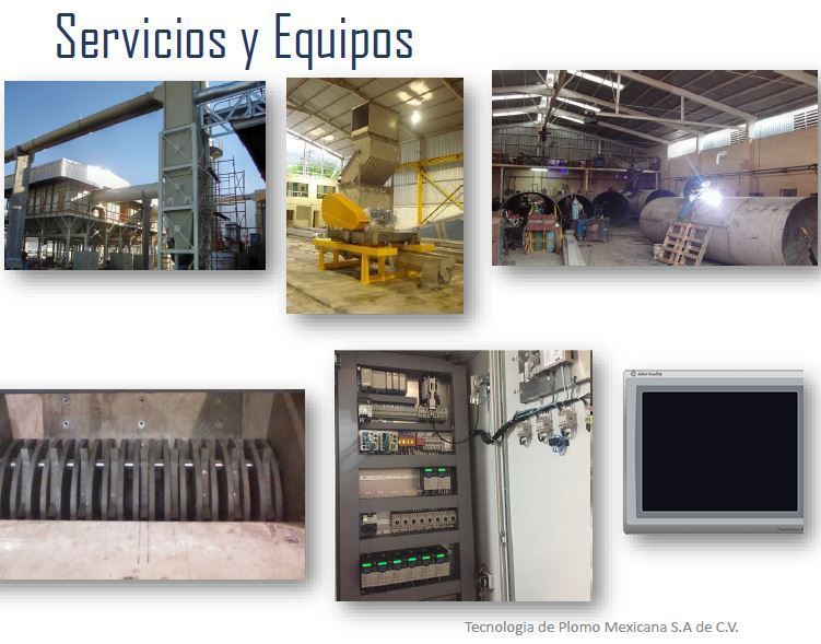 Un collage de imágenes con las palabras servicios y equipos en la parte inferior