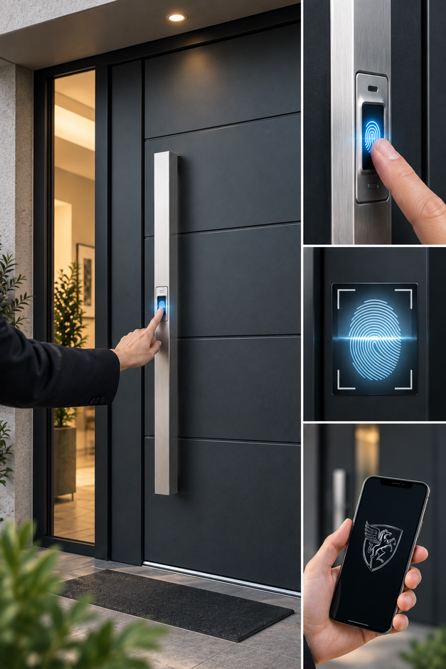 porte d'ingresso con sistema di sicurezza di Battisti Serramenti a Sover, Trento