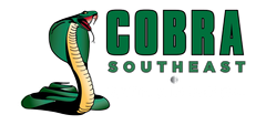 The logo for cobra southeast has a snake on it