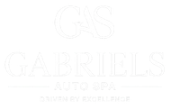 White logo reading &ldquo;CAS GABRIELS AUTO SPA&rdquo; with &ldquo;DRIVEN BY REFINED&rdquo; underneath.