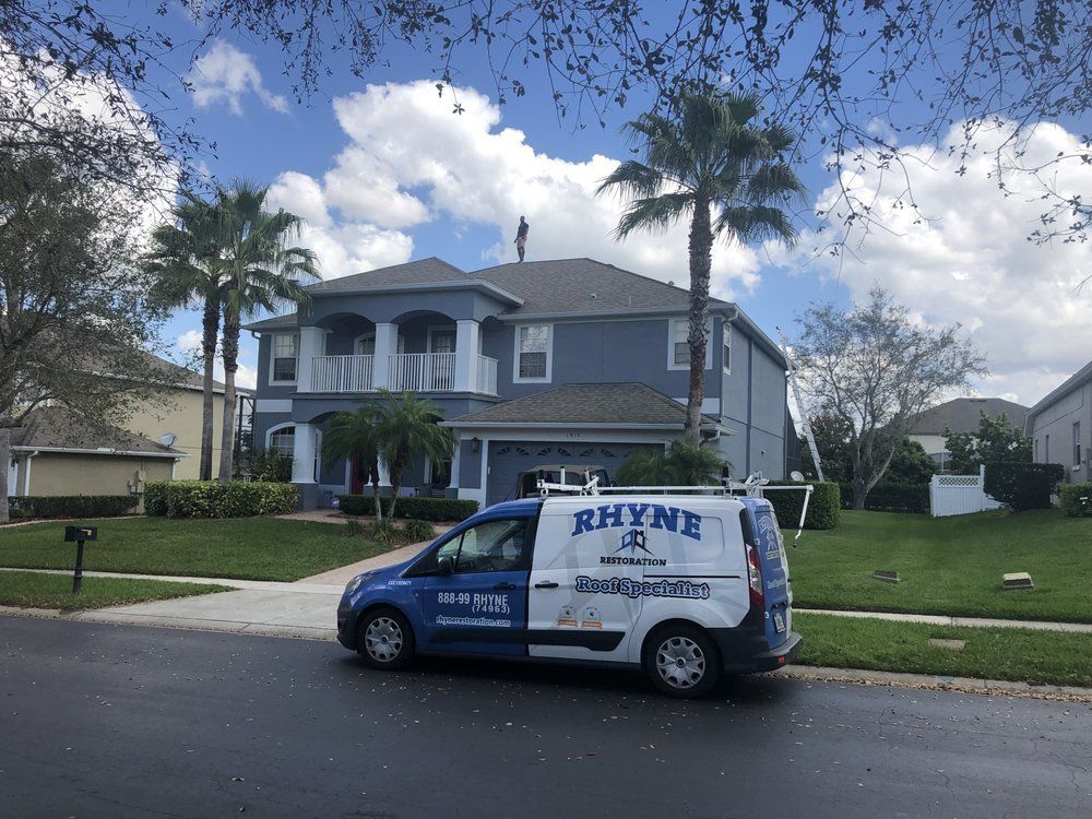 Low-slope roof area evaluated by Rhyne Roofing in Central Florida