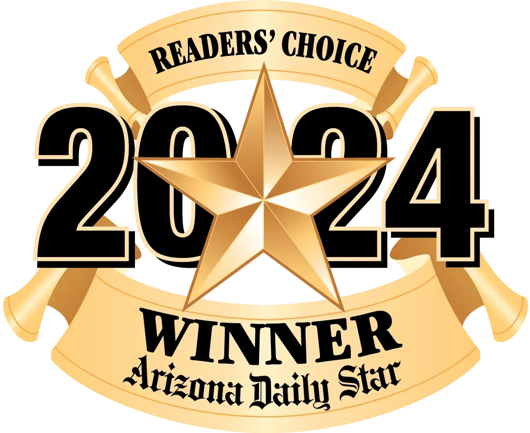 Readers' Choice 2024 Winner logo, gold star, black numerals, banner 