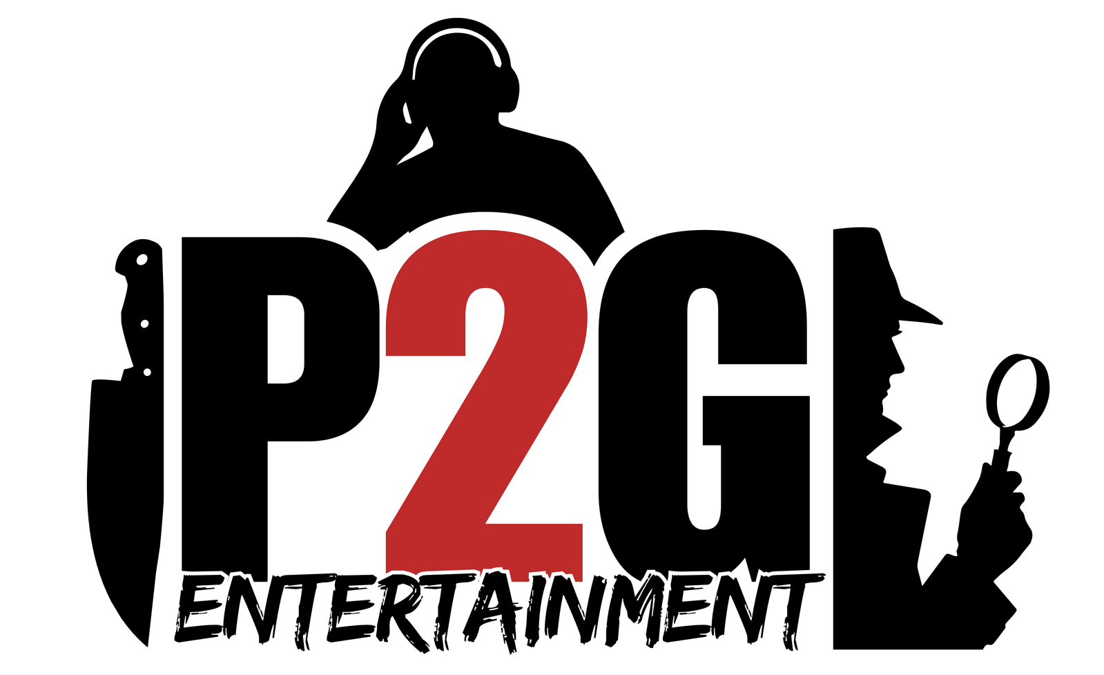 Black-and-white P2C Services logo with city skyline icon inside a circle