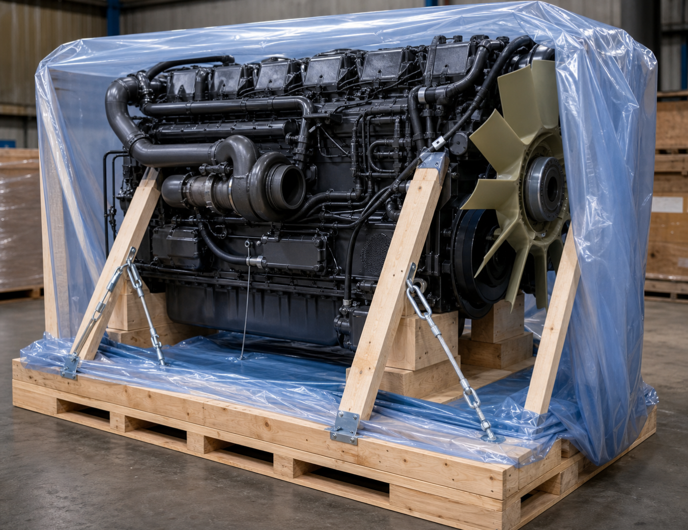 shipping process for marine diesel engines export