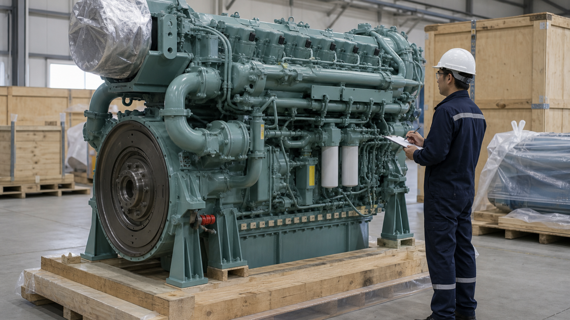 marine diesel engines export inspection before shipping