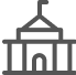 Gray courthouse icon with columns and a peaked roof