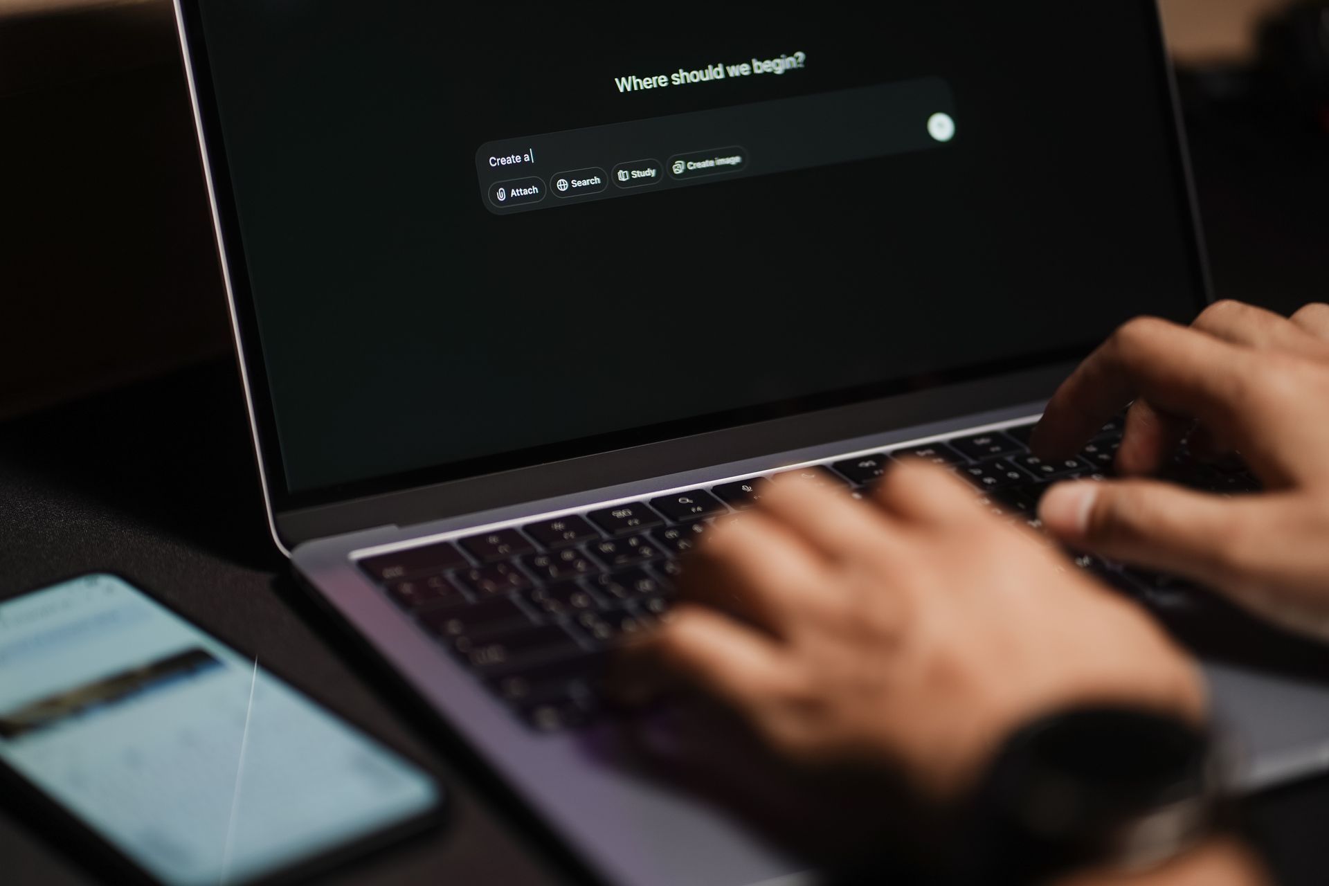 A person uses generative AI on their computer.