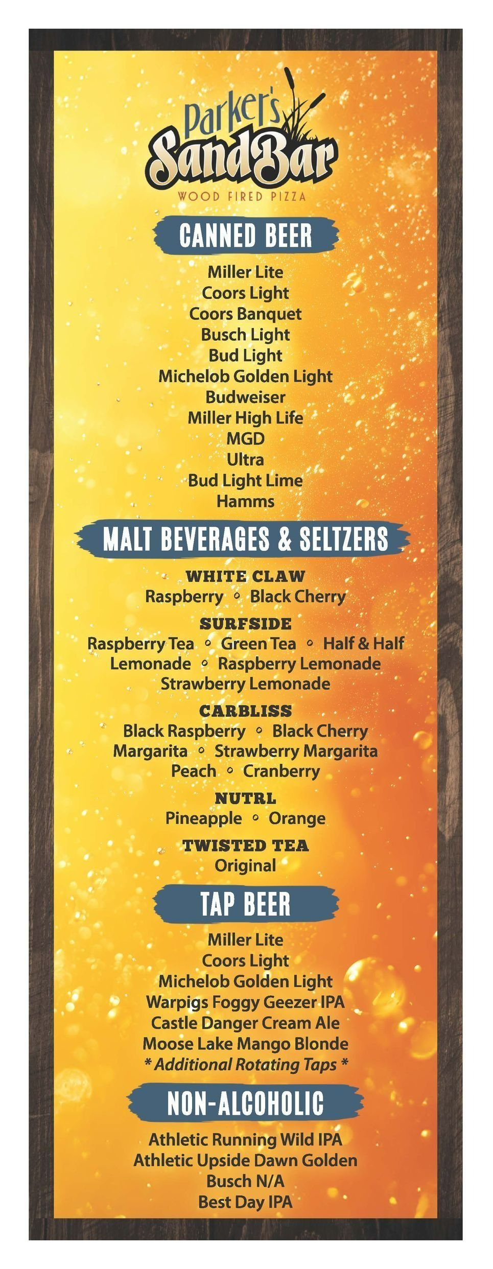 Orange vertical event flyer with multiple band names and performance details on a black border