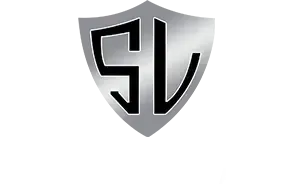 Silver shield logo with black 