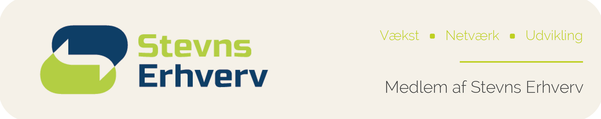 Logo for Stevns Erhverv med et stiliseret 