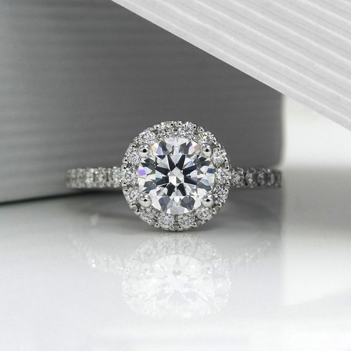 Kimberfire halo engagement ring