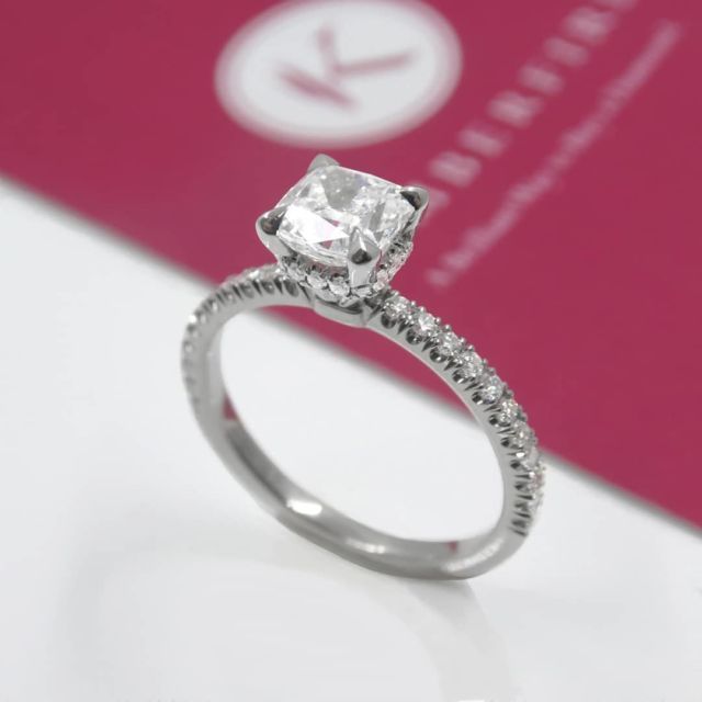 Kimberfire hidden halo engagement ring