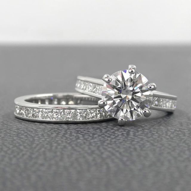 kimberfire engagement ring and wedding band set