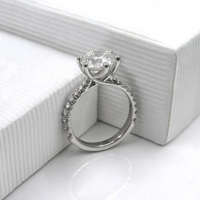 kimberfire six-prong solitaire engagement ring
