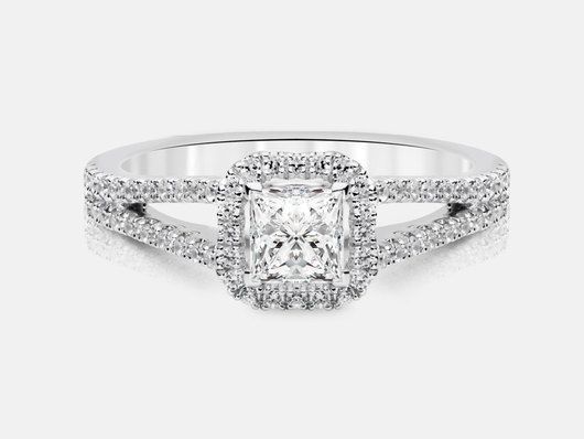PLC761P Halo Engagement Ring