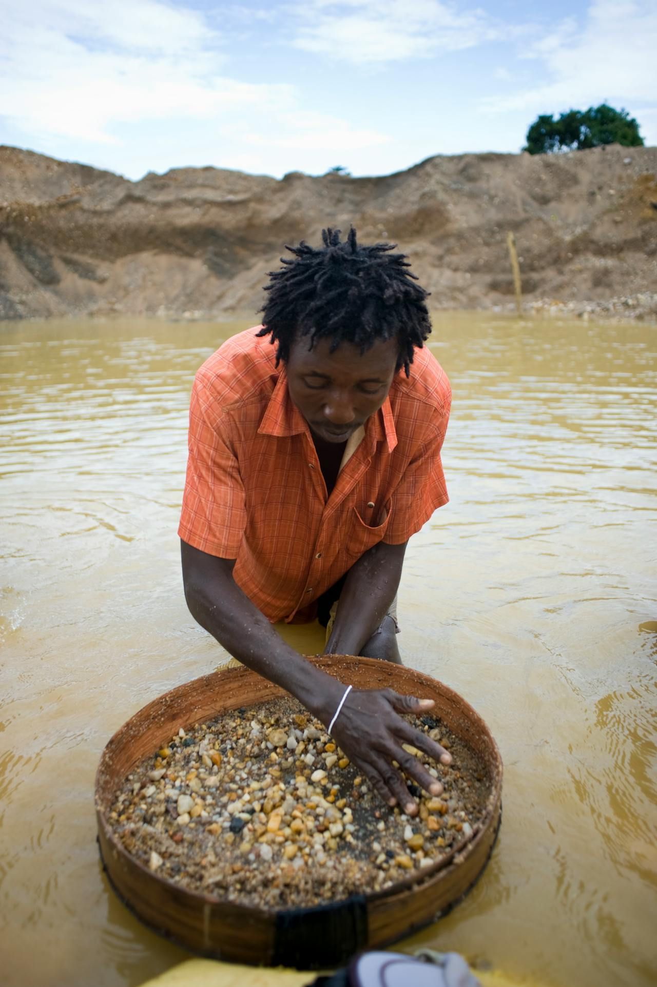 man mining for diamonds