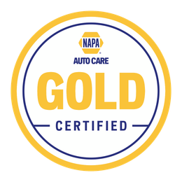 NAPA Auto Care Gold Certified logo in blue and gold circle