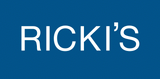RICKI'S logo on a blue background. The name is in white sans-serif font.
