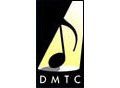 DMTC logo with a black music note illuminated by a yellow spotlight on a black background