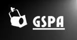 White stage light graphic with “GSPA” text on a dark gradient background