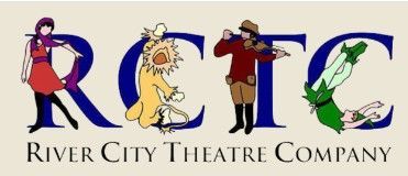 River City Theatre Company logo with stylized blue “RCTC” letters and colorful theater figures
