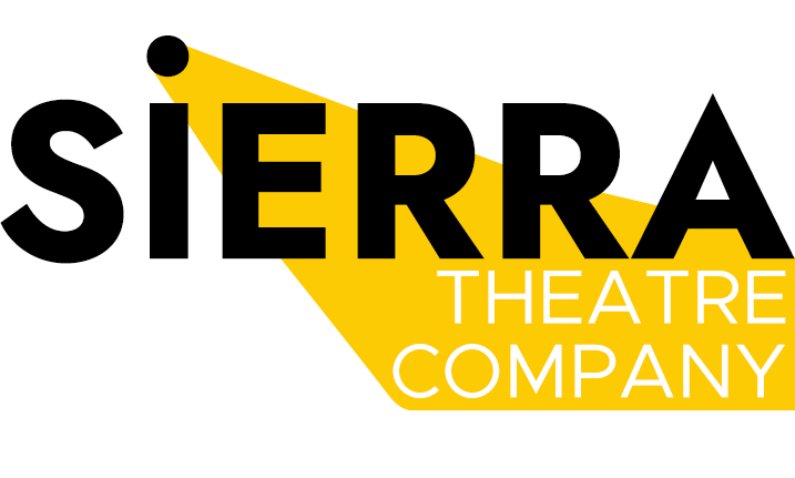 SIERRA Theatre Company logo in black and gold with a spotlight-like triangle