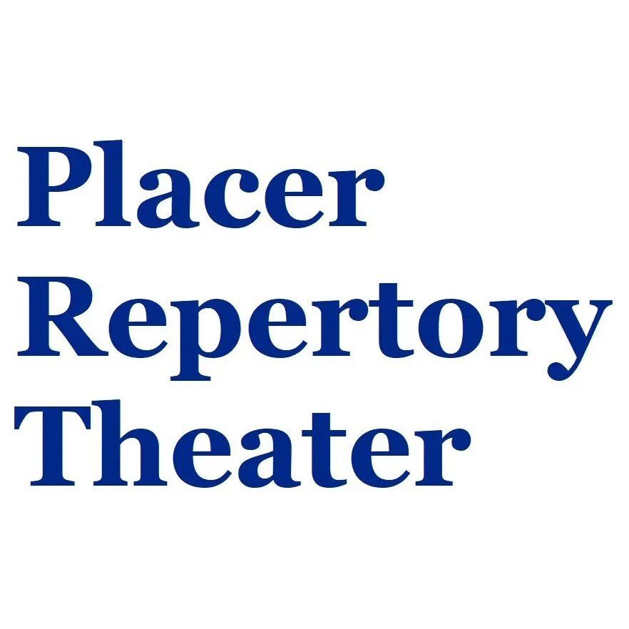 The logo for Placer Repertory Theater in dark blue text on a white background.