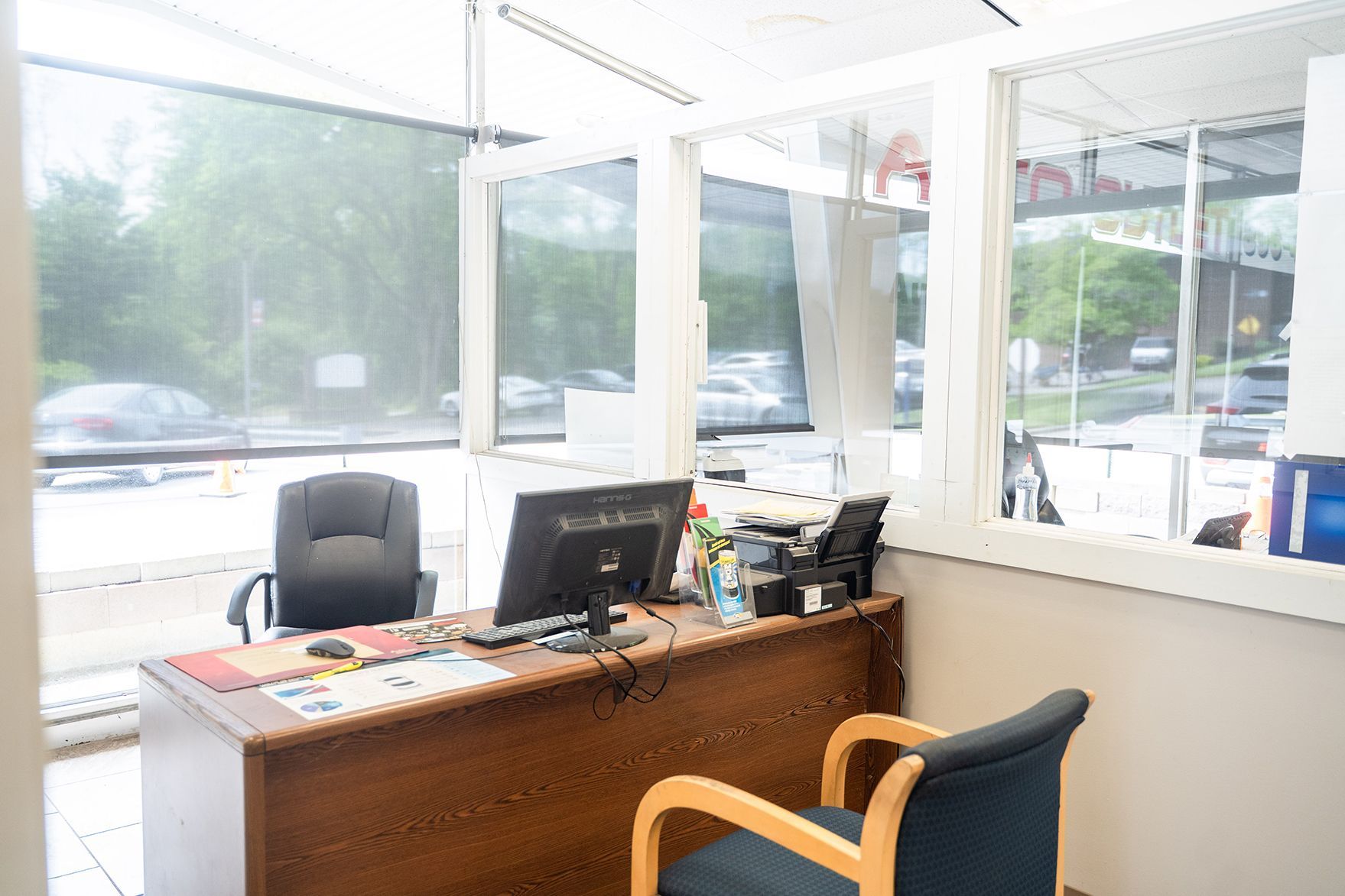 Desk inside our shop in Fishkill, NY | Jimmy's Auto Outlet