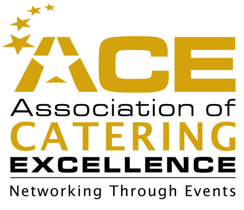 ACE logo: Gold letters and stars,