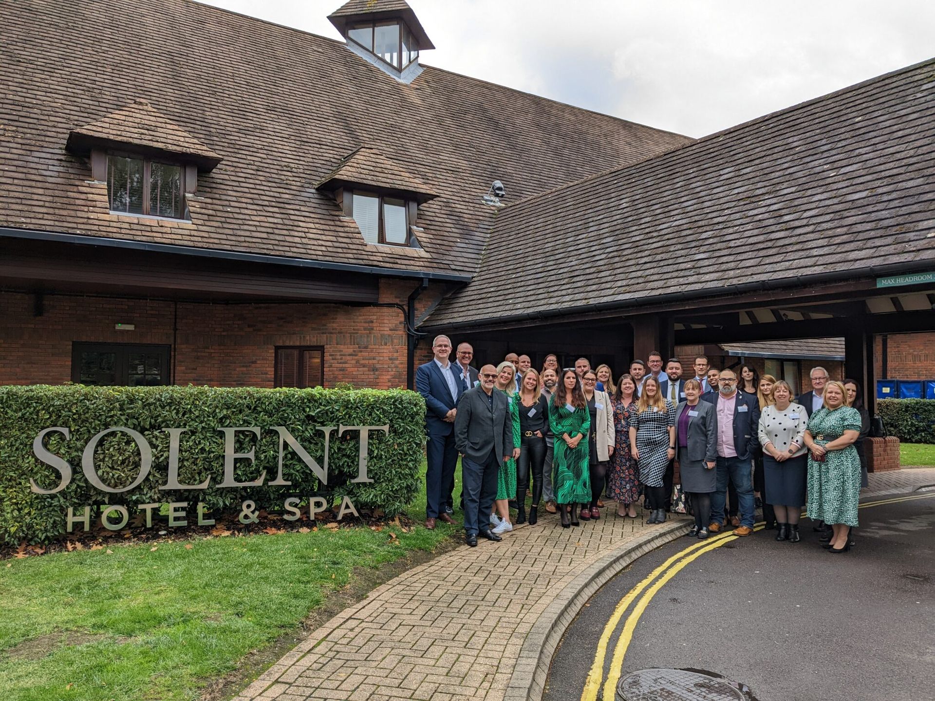 Group of people outside Solent Hotel & Spa.