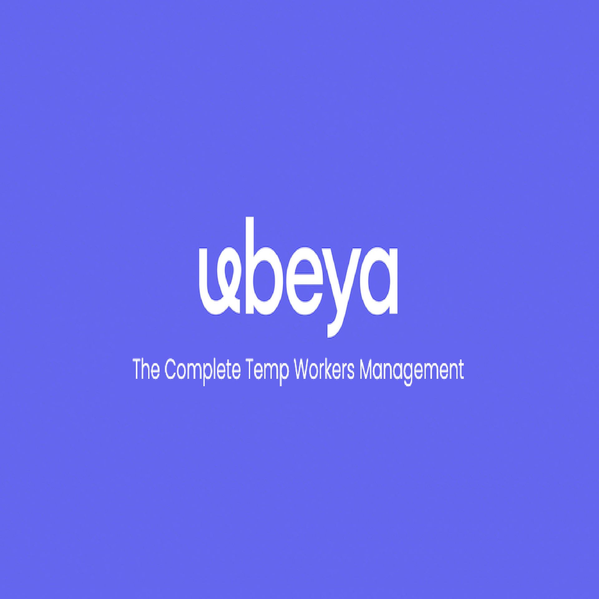 Ubeya logo: White text on a purple background. The text reads 