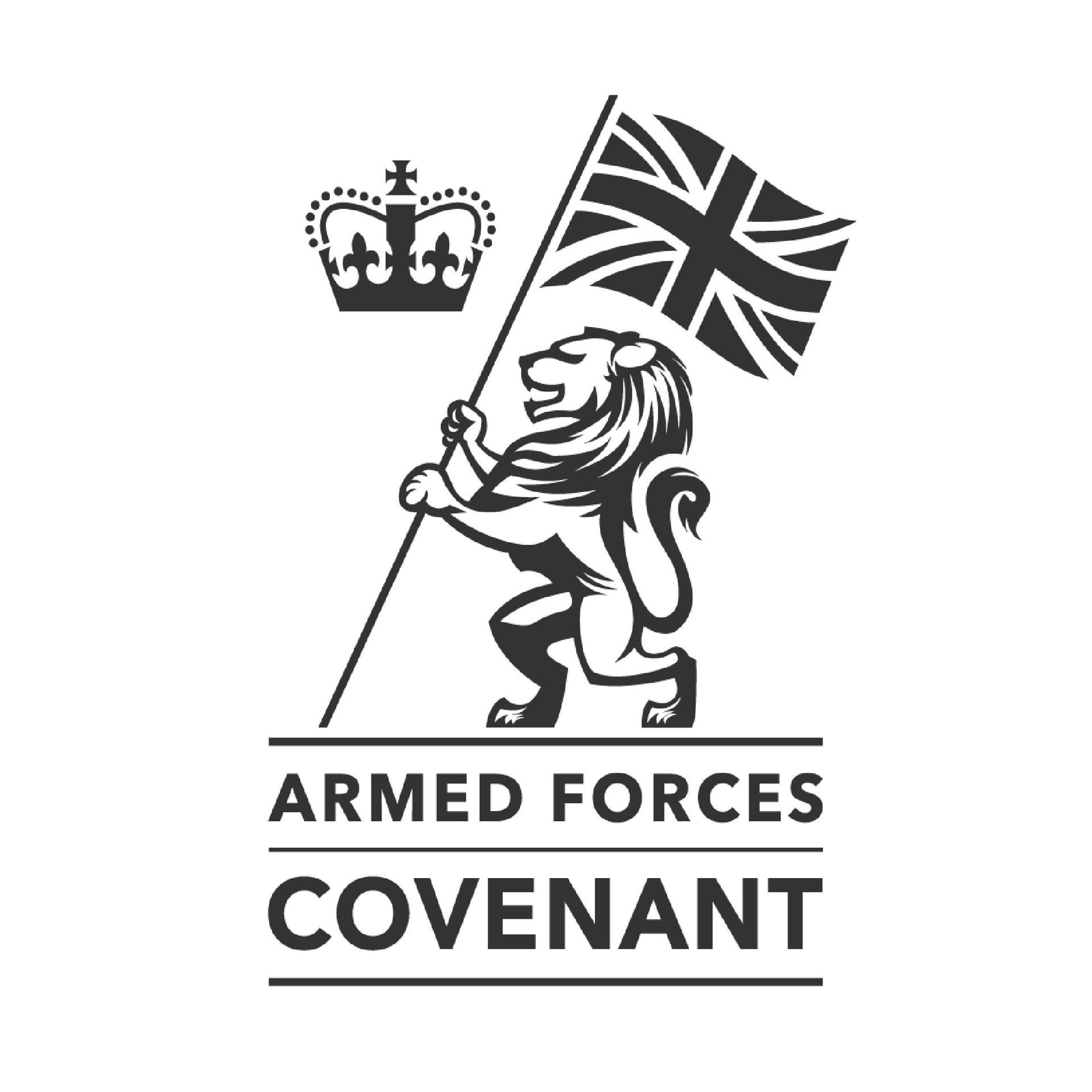 Logo: Lion holding Union Jack, crown above. 