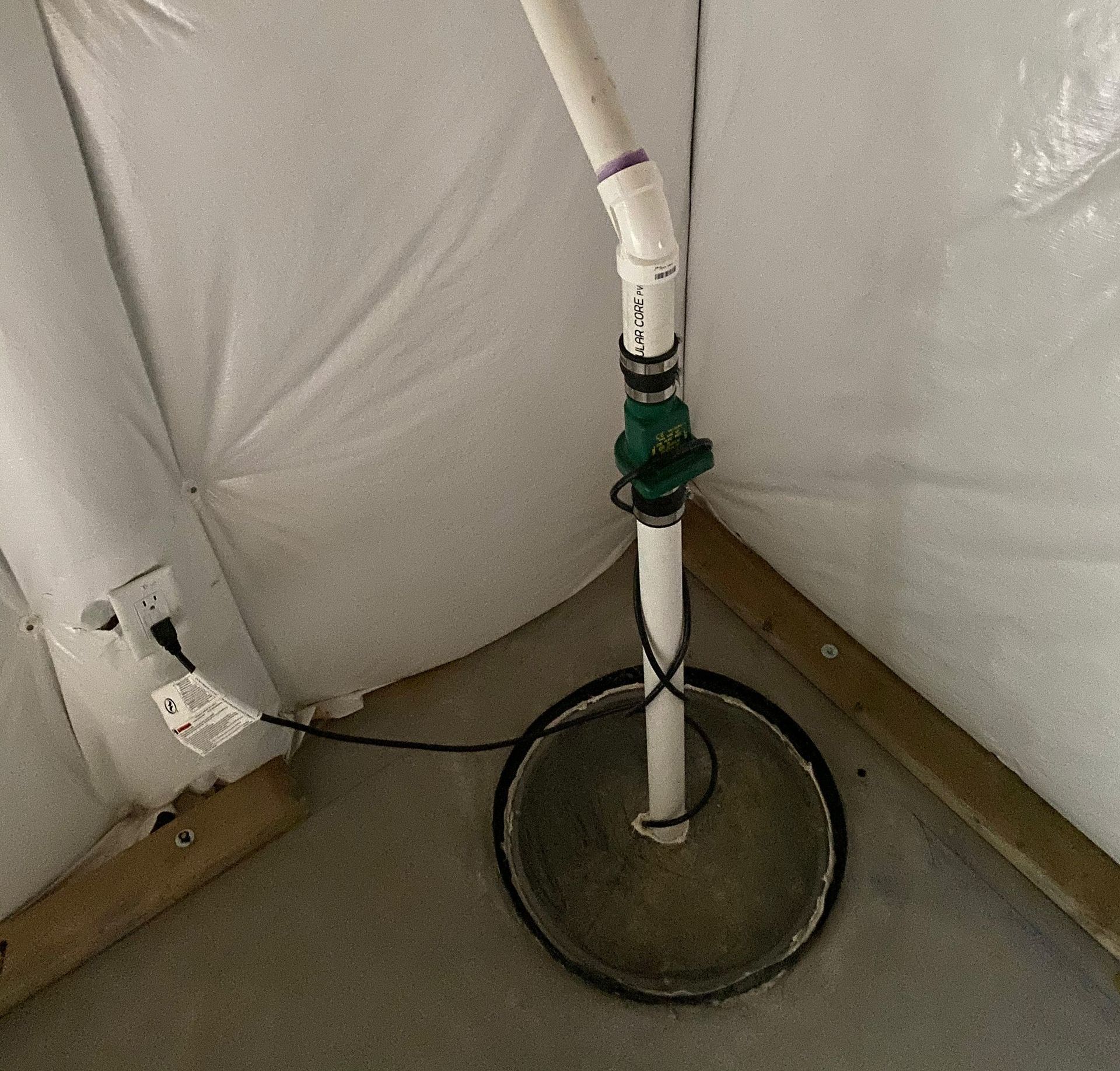 A sump pump installation by Modtech inc.