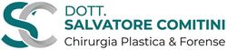 Logo per Dott. Salvatore Comitini, con icona astratta a forma di C nei toni del verde acqua e del grigio e la scritta “Chirurgia Plastica & Forense”.