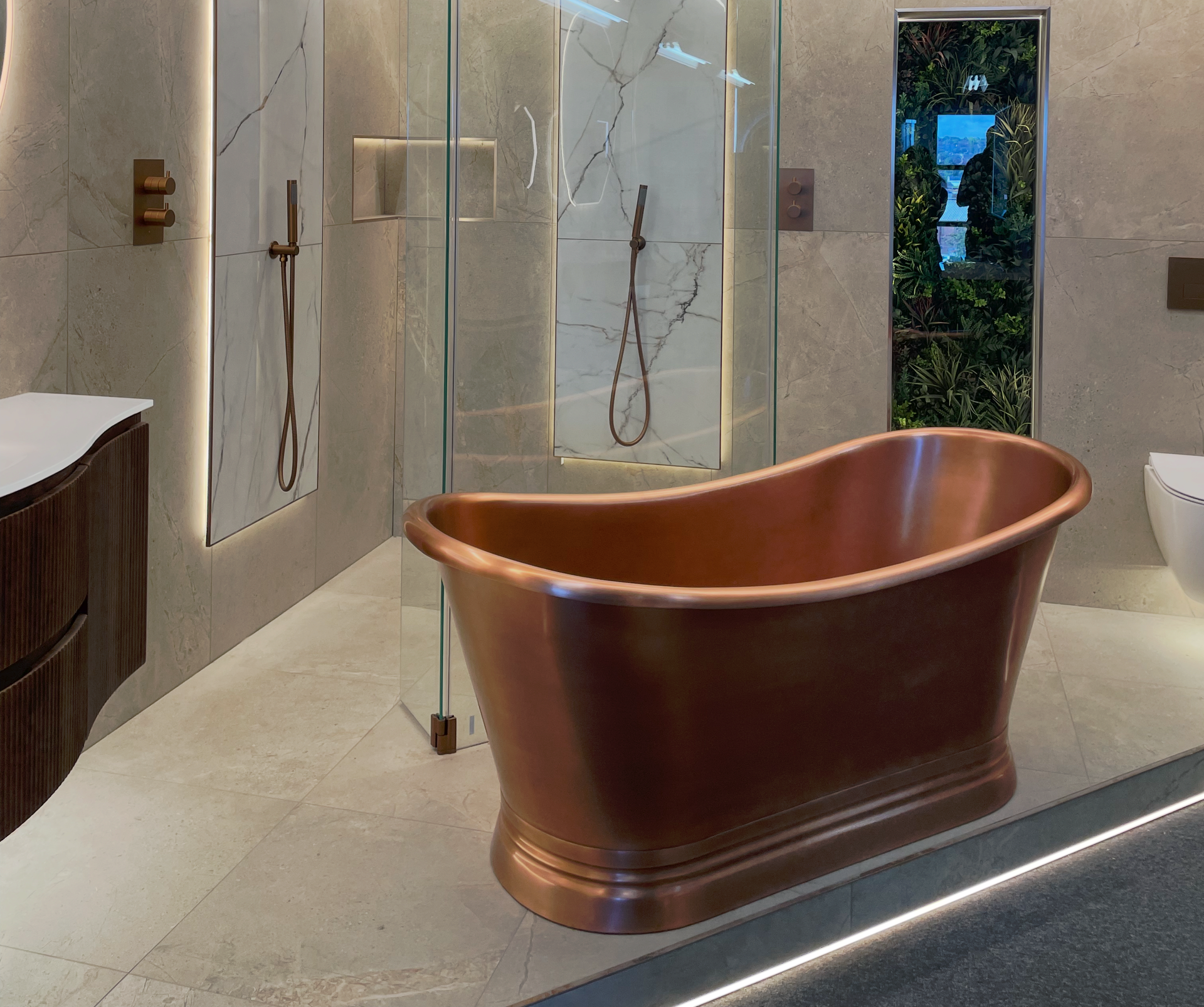 Copper bath in swadlincote showroom