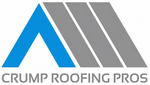 Crump Roofing Pros logo with blue and gray roof-shaped design above company name