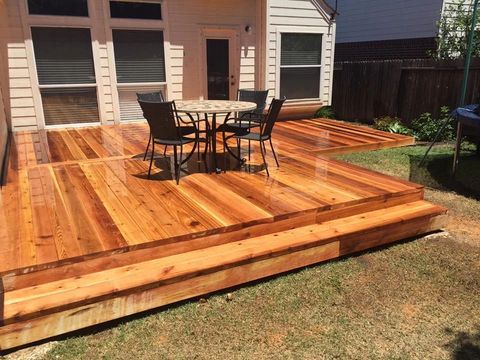 patio wood stained deck