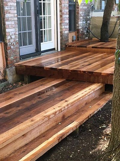 boerne custom wood walkway with stain