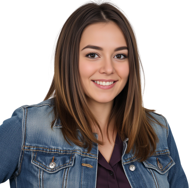 A young woman smiling