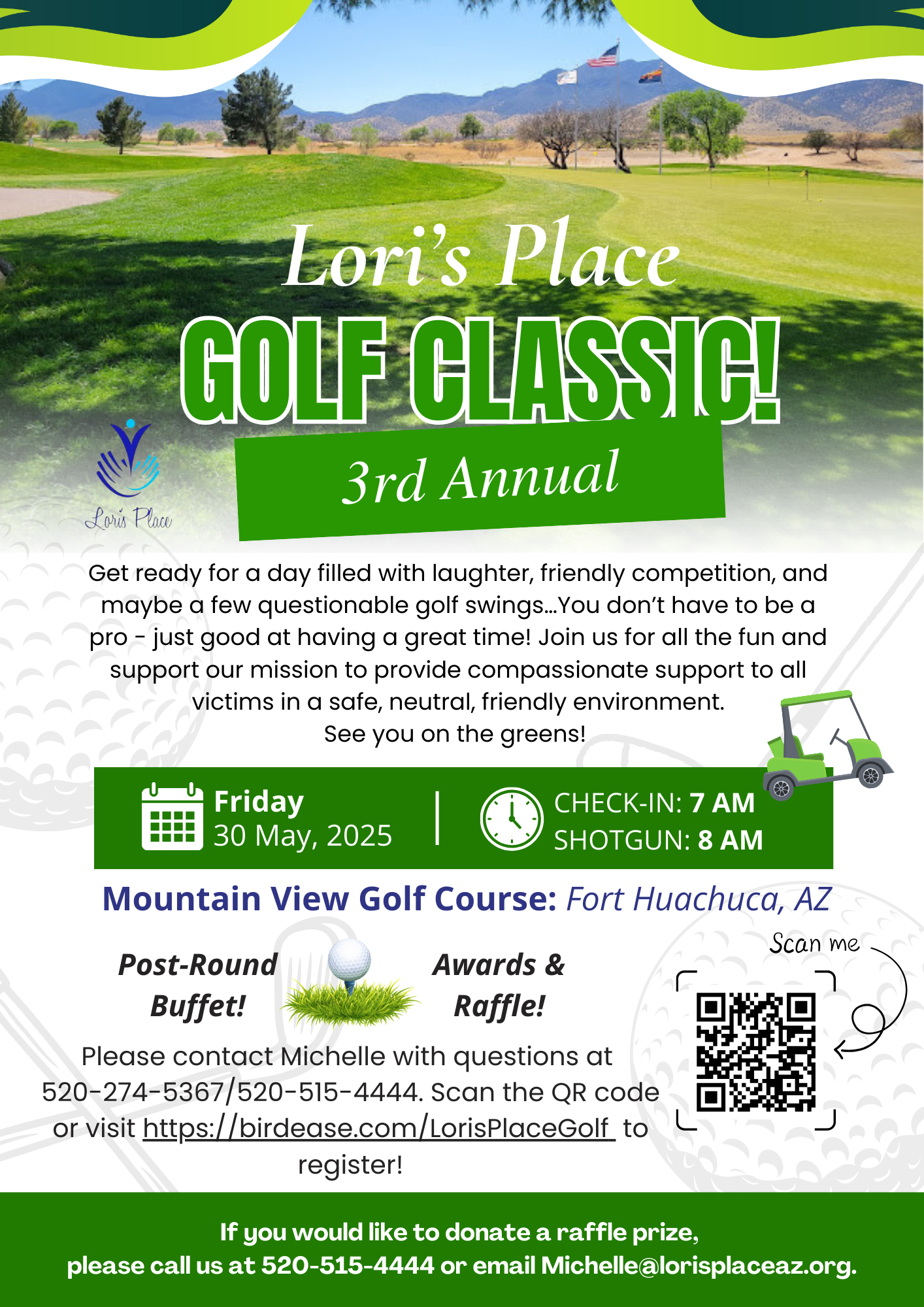A poster for lori 's place golf classic.