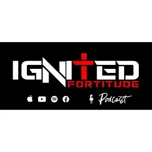 Ignited fortitude podcast logo on a black background.
