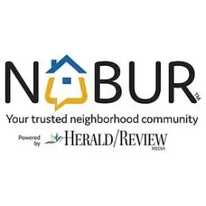 The logo for nabur your trusted neighborhood community is powered by herald / review media.