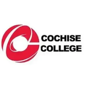 A logo for cochise college with a red circle