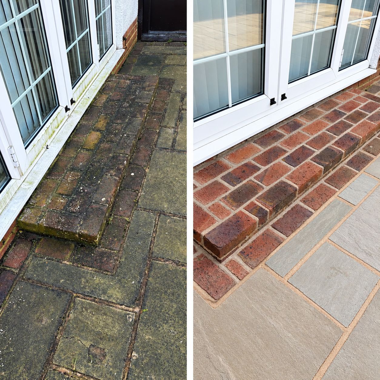 Patio and step cleaned