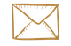 Un dessin d'une enveloppe sur fond blanc.