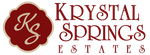 Krystal Springs Estates logo with burgundy emblem and text on white background